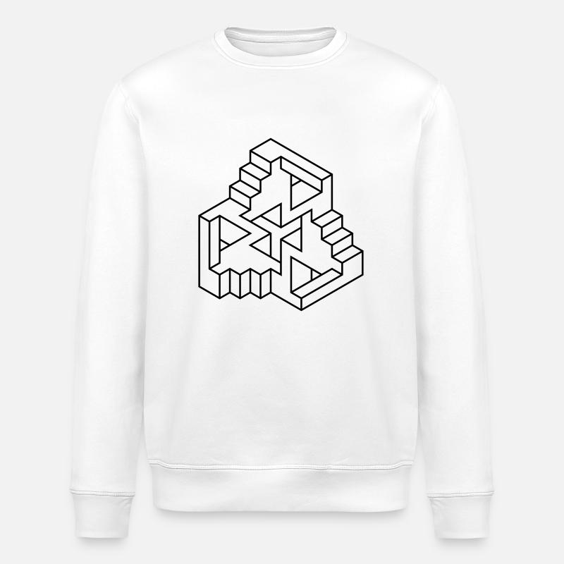 Impossible Figures 77A - Stanley/Stella ROLLER Unisex Organic Sweatshirt - white