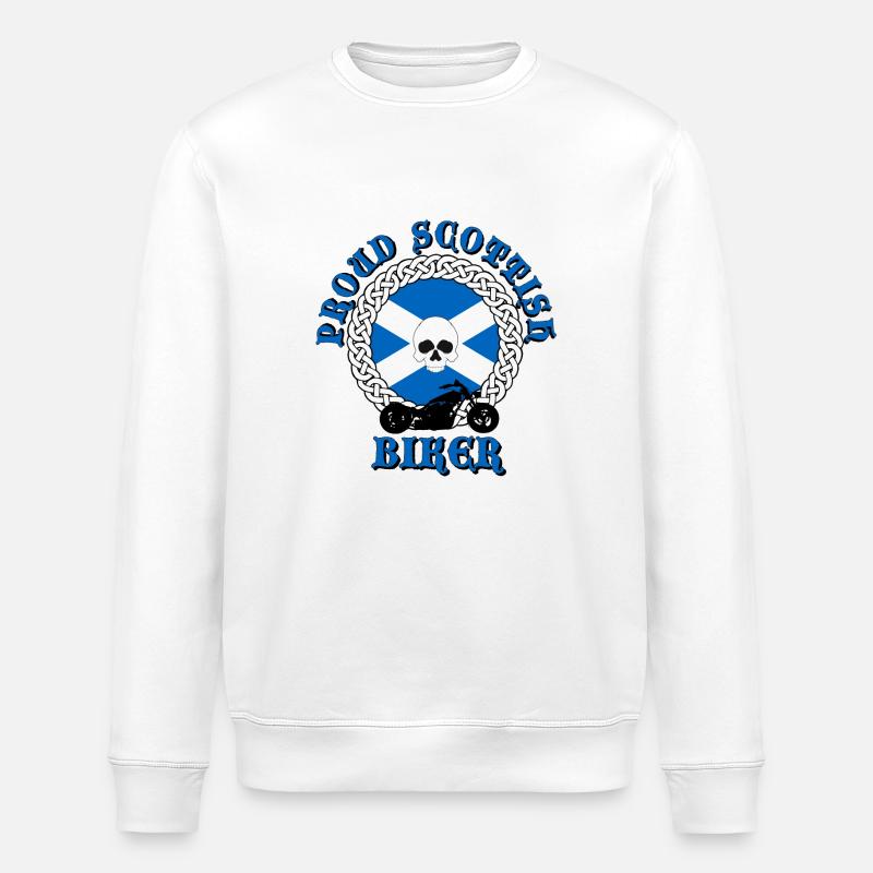 Proud Scottish Biker - Stanley/Stella Unisex Bio-Sweatshirt ROLLER - Weiß
