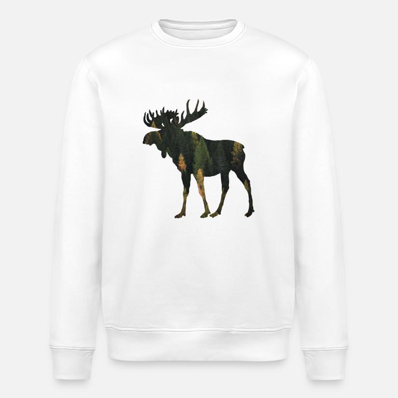 Moose - Stanley/Stella ROLLER Unisex Organic Sweatshirt - white