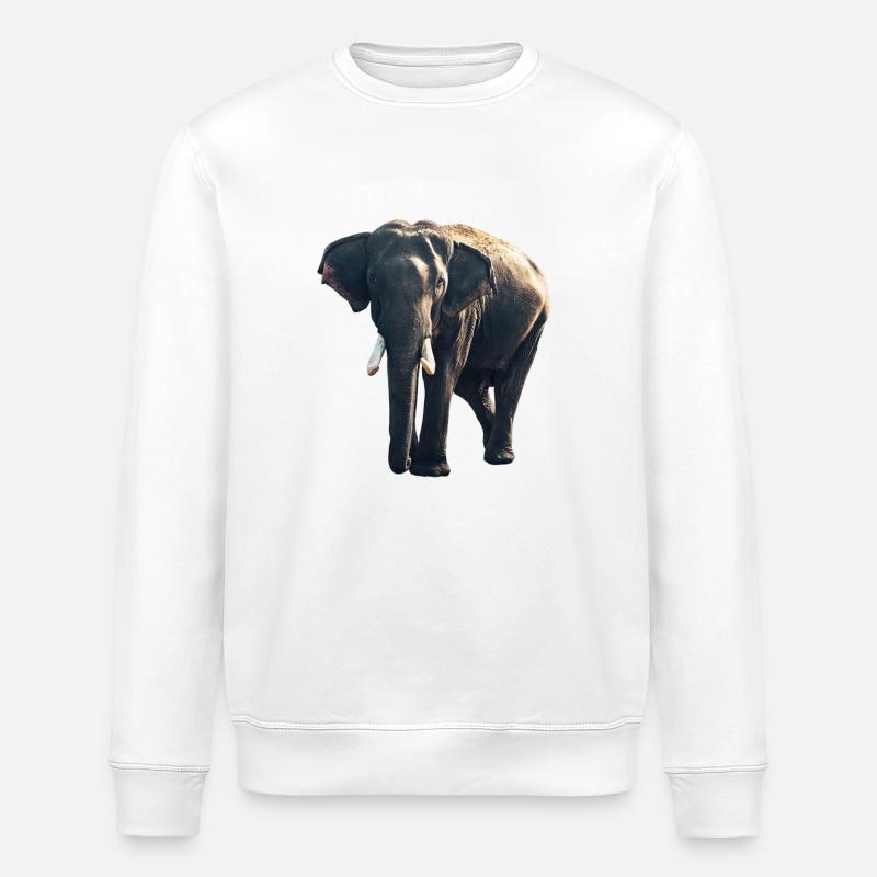 Elefant Tier - Stanley/Stella Unisex Bio-Sweatshirt ROLLER - Weiß