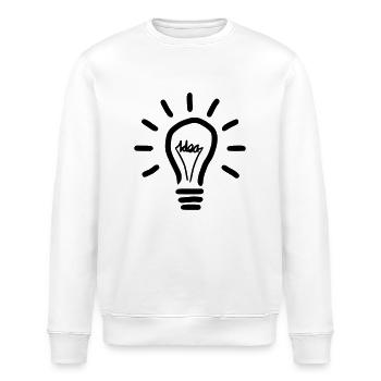 Light Bulb Idea Wire Font - Stanley/Stella ROLLER Unisex Organic Sweatshirt - white - Front - Nik (191cm)