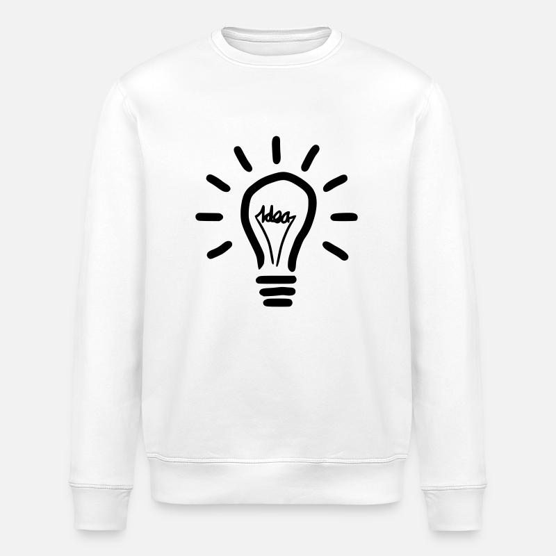 Glühbirne Idee Drahtschrift - Stanley/Stella Unisex Bio-Sweatshirt ROLLER - Weiß