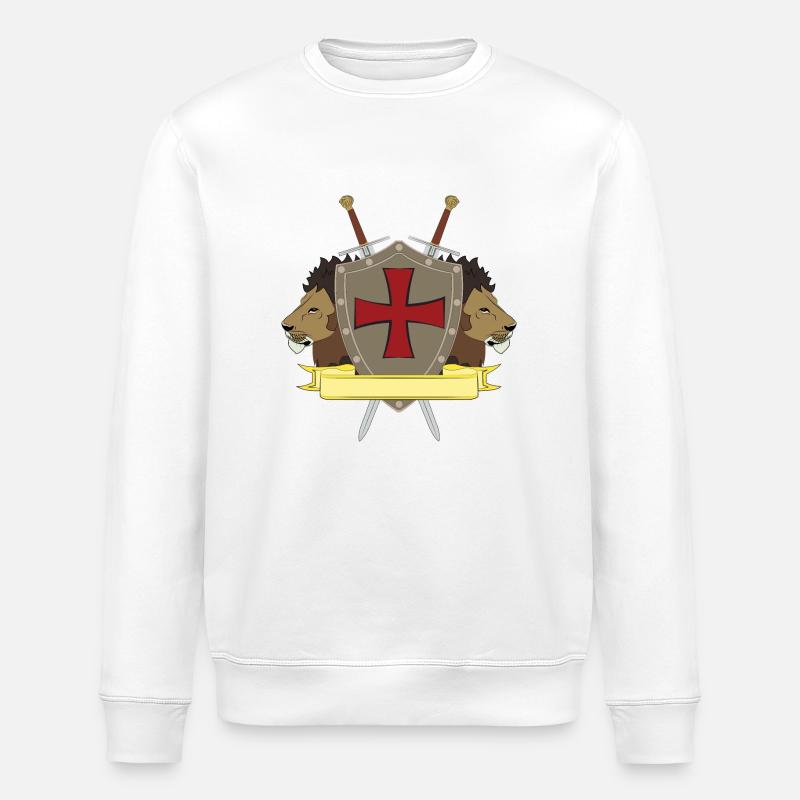 Knights Templar - Stanley/Stella ROLLER Unisex Organic Sweatshirt - white