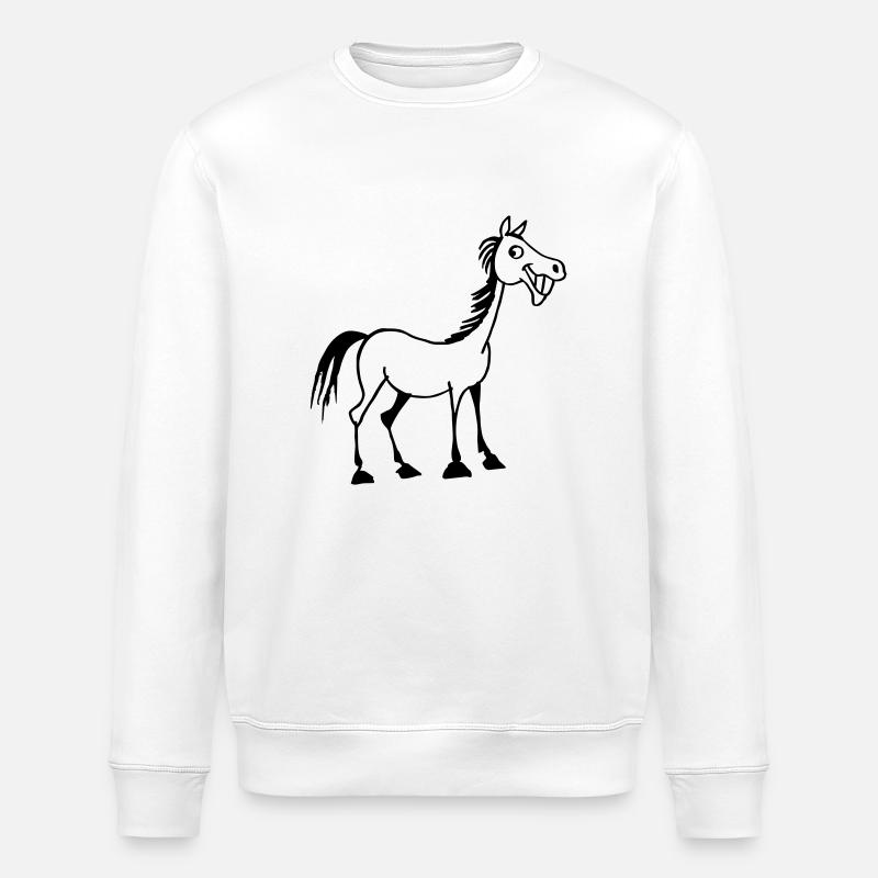 lustiges Pferd - Stanley/Stella Unisex Bio-Sweatshirt ROLLER - Weiß