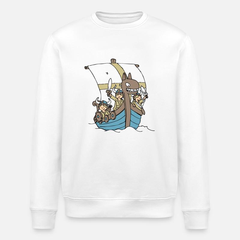 Viking Boat front - Sweat bio ROLLER Stanley/Stella Unisexe - blanc