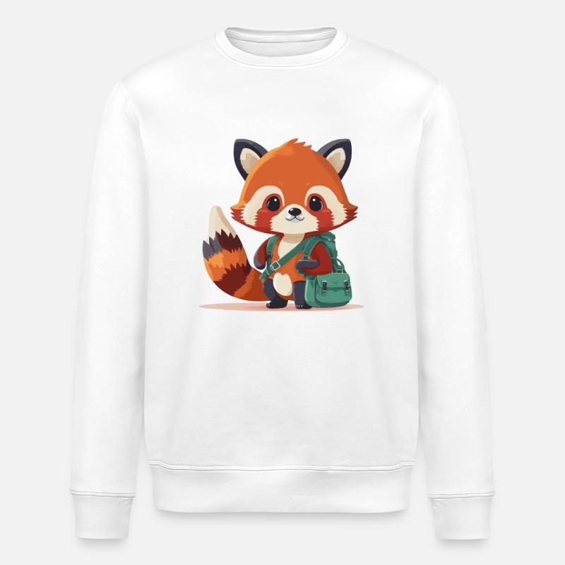 kleiner roter Panda - Stanley/Stella Unisex Bio-Sweatshirt ROLLER - Weiß