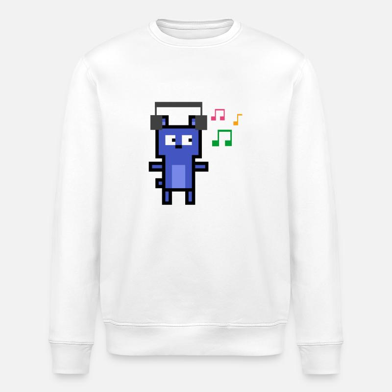 Bluebear écoute de la musique - Sweat bio ROLLER Stanley/Stella Unisexe - blanc