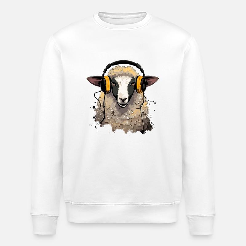 Beki le mouton audiophile - Sweat bio ROLLER Stanley/Stella Unisexe - blanc