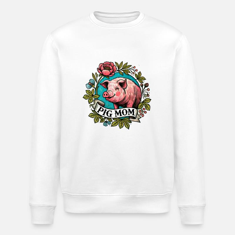 Maman cochon ventru - Sweat bio ROLLER Stanley/Stella Unisexe - blanc