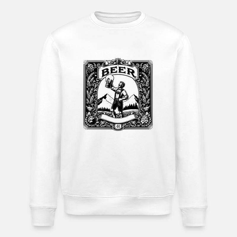 Étiquette de bière Prost - Sweat bio ROLLER Stanley/Stella Unisexe - blanc