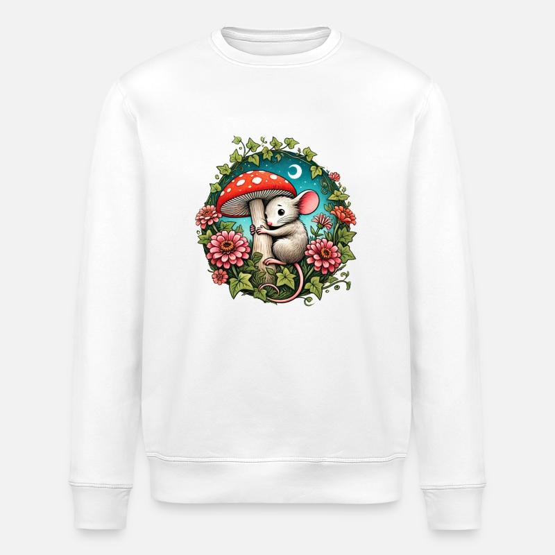 Mouse - Stanley/Stella ROLLER Unisex Organic Sweatshirt - white