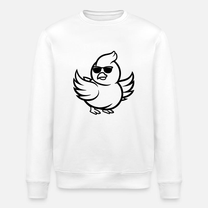 taube comic sonnenbrille - Stanley/Stella Unisex Bio-Sweatshirt ROLLER - Weiß
