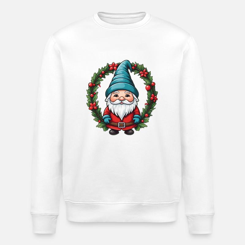 Nain de Noël avec couronne - Sweat bio ROLLER Stanley/Stella Unisexe - blanc