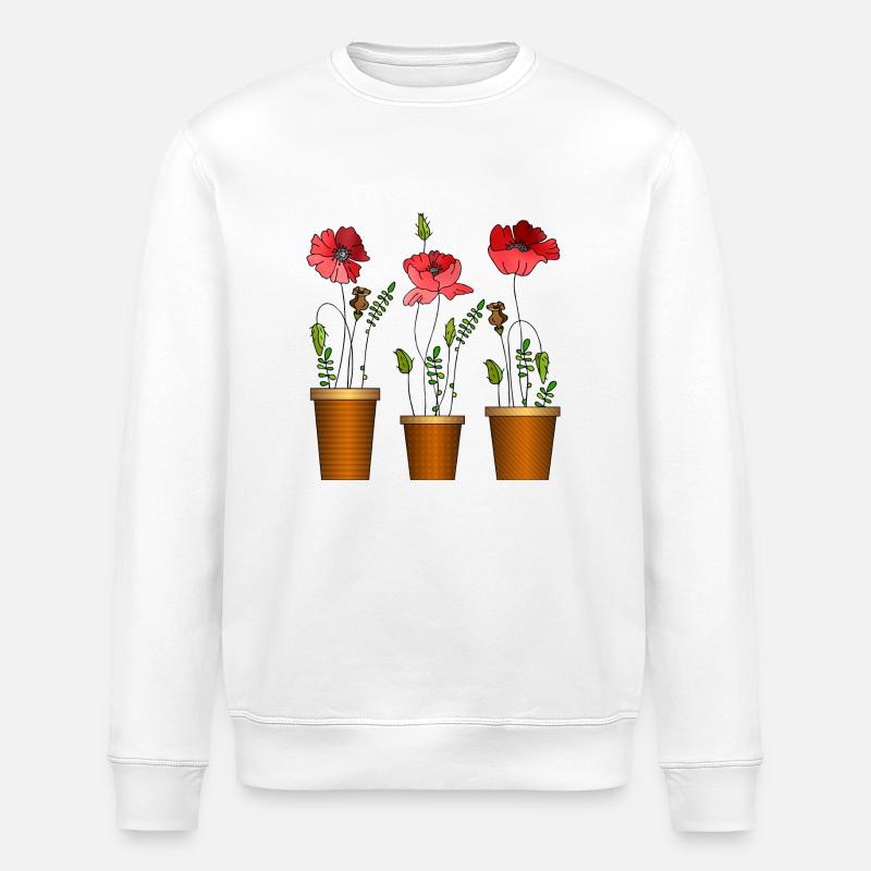Blumen - Stanley/Stella Unisex Bio-Sweatshirt ROLLER - Weiß