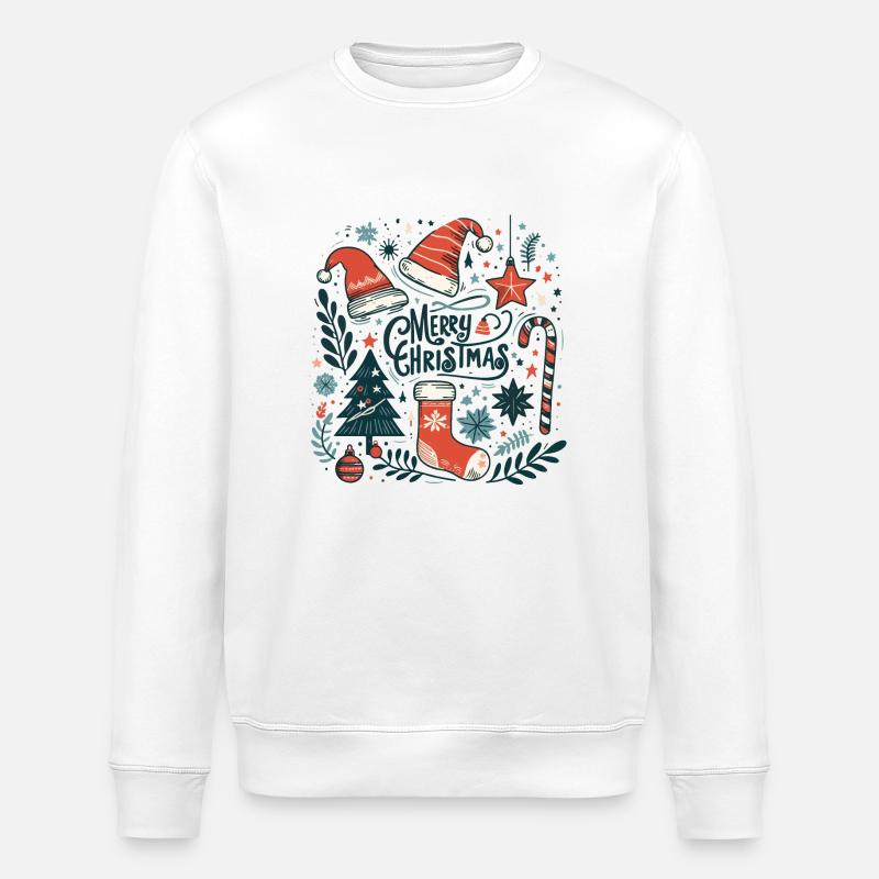Illustration de Noël - Sweat bio ROLLER Stanley/Stella Unisexe - blanc