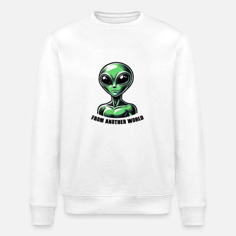 Alien Comic - Stanley/Stella ROLLER Unisex Organic Sweatshirt - white