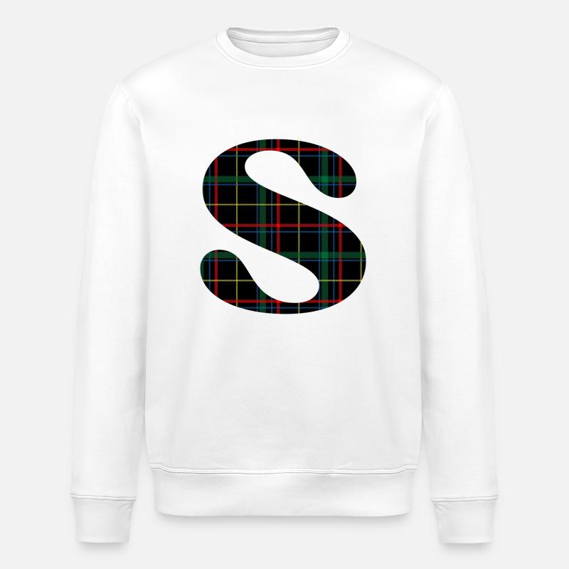 Schottisches Schottenkaro des Monogramms - Stanley/Stella Unisex Bio-Sweatshirt ROLLER - Weiß