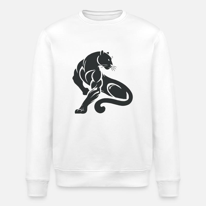 Panther Leopard - Stanley/Stella ROLLER Unisex Organic Sweatshirt - white