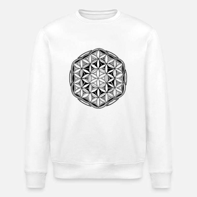 Blume Des Lebens Motiv - Stanley/Stella Unisex Bio-Sweatshirt ROLLER - Weiß