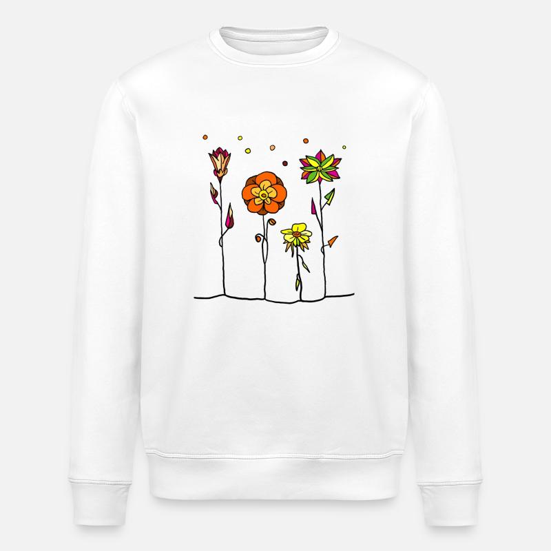 Blumen - Stanley/Stella Unisex Bio-Sweatshirt ROLLER - Weiß