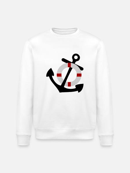 Anker mit Rettungsring - Stanley/Stella Unisex Bio-Sweatshirt ROLLER - Weiß
