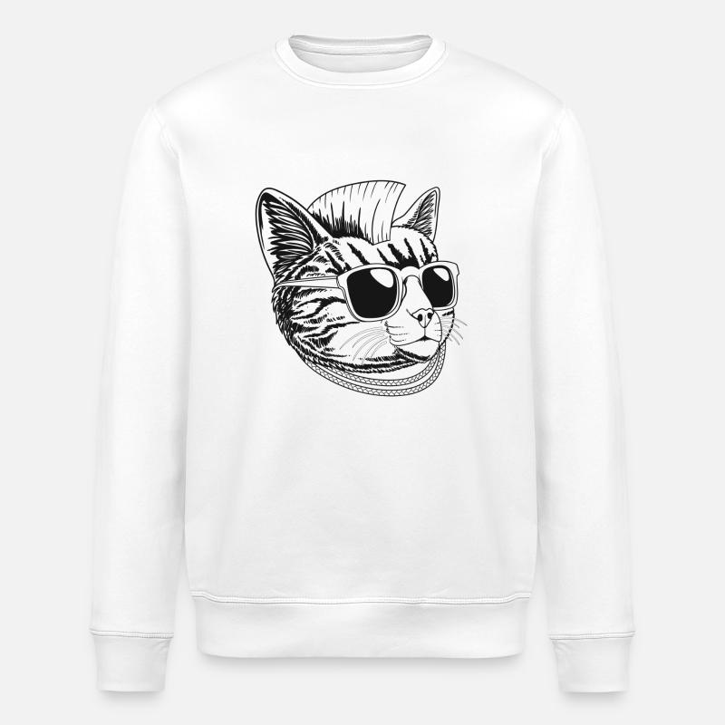 Chat punk - Sweat bio ROLLER Stanley/Stella Unisexe - blanc