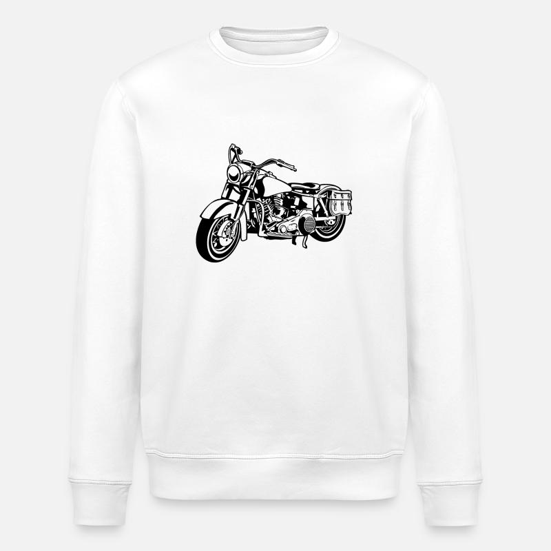 Chopper Motorrad 10_schwarz - Stanley/Stella Unisex Bio-Sweatshirt ROLLER - Weiß