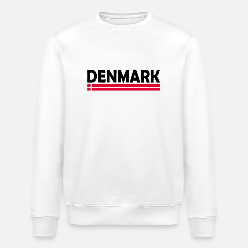 Drapeau du Danemark - Sweat bio ROLLER Stanley/Stella Unisexe - blanc