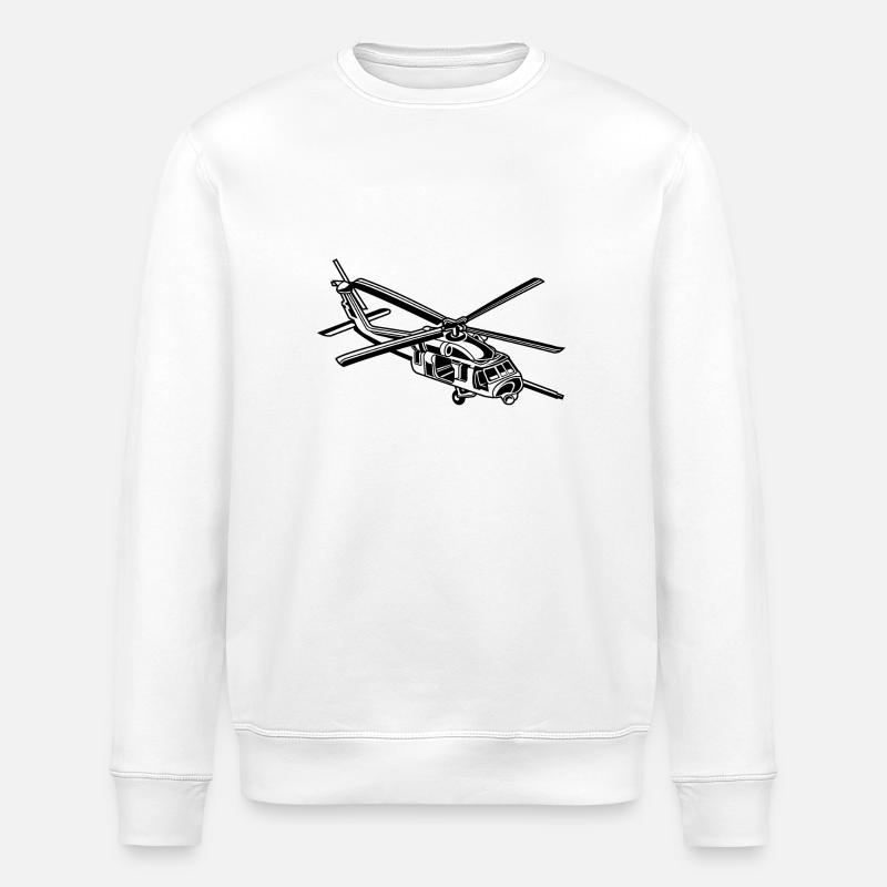 Hubschrauber / Helikopter 01_schwarz - Stanley/Stella Unisex Bio-Sweatshirt ROLLER - Weiß