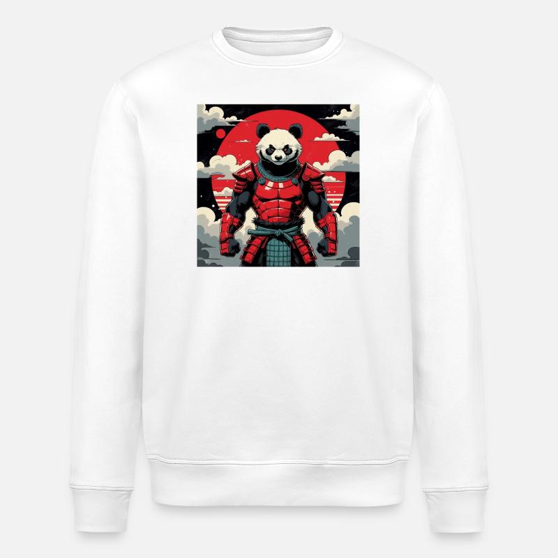 Samurai Panda Krieger - Stanley/Stella Unisex Bio-Sweatshirt ROLLER - Weiß