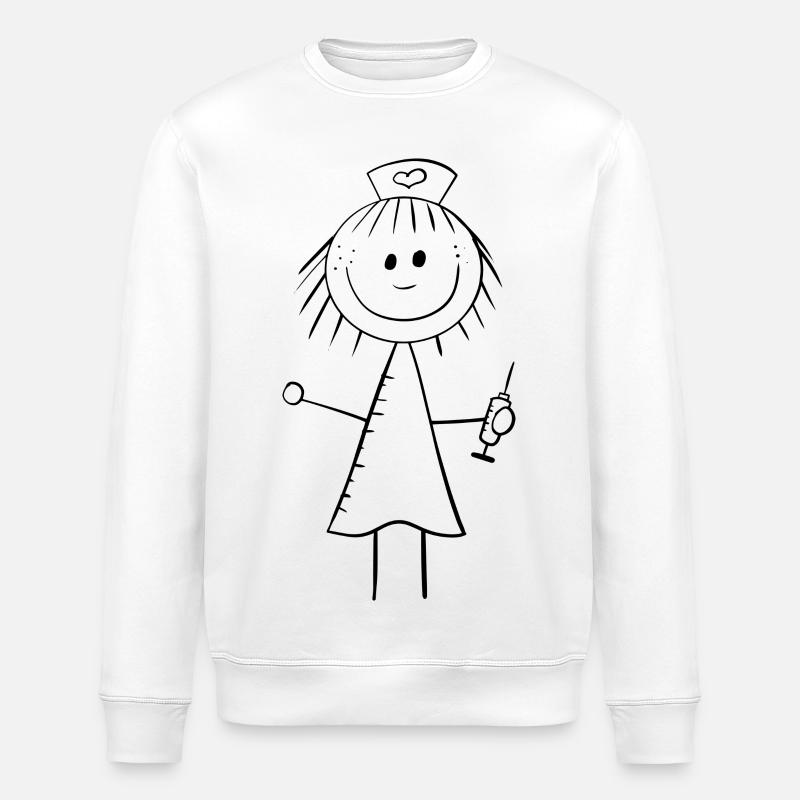 Figure de bâton infirmière drôle - Sweat bio ROLLER Stanley/Stella Unisexe - blanc