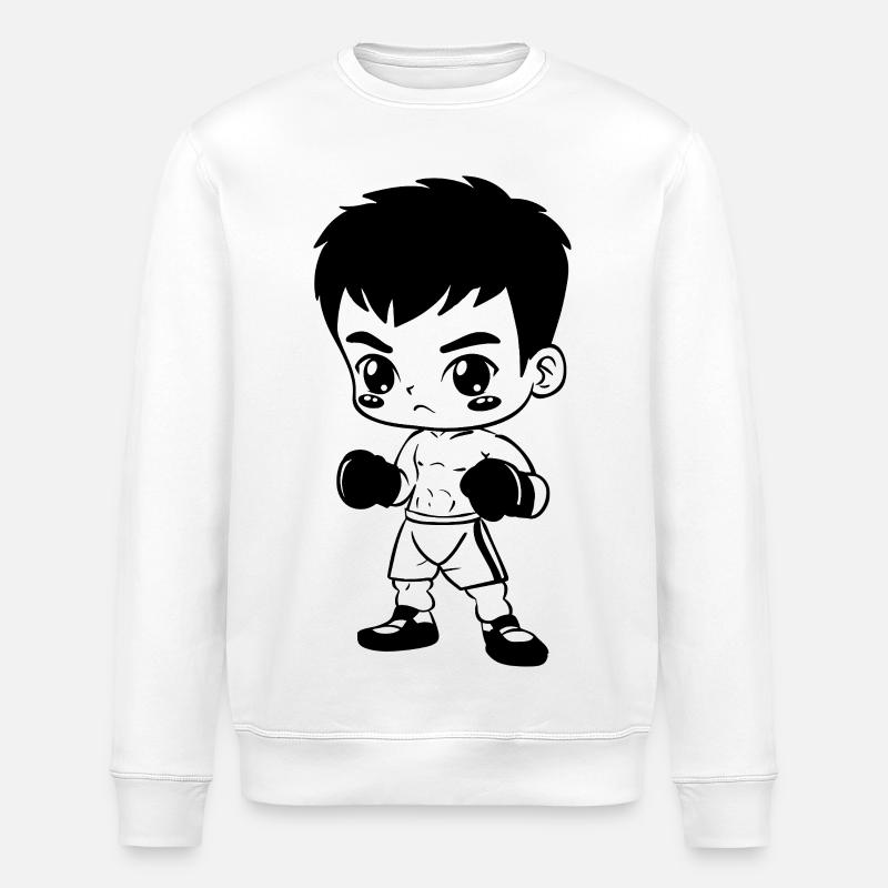 Funny Kickboxer - Stanley/Stella ROLLER Unisex Organic Sweatshirt - white