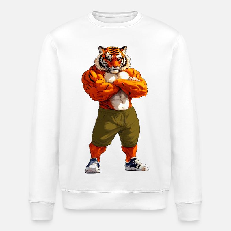 Tiger Sport Tier - Stanley/Stella Unisex Bio-Sweatshirt ROLLER - Weiß