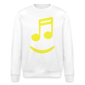 Musik macht glücklich -Noten lachen Freude Musiker - Stanley/Stella Unisex Bio-Sweatshirt ROLLER - Weiß - Vorne - Nik (191cm)
