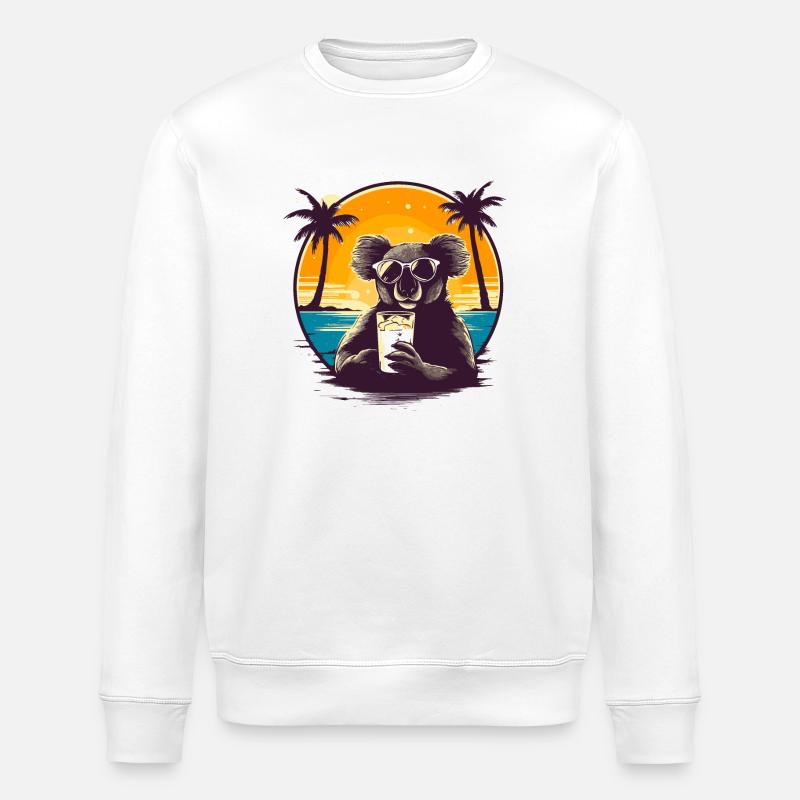 Koalas Urlaub - Stanley/Stella Unisex Bio-Sweatshirt ROLLER - Weiß