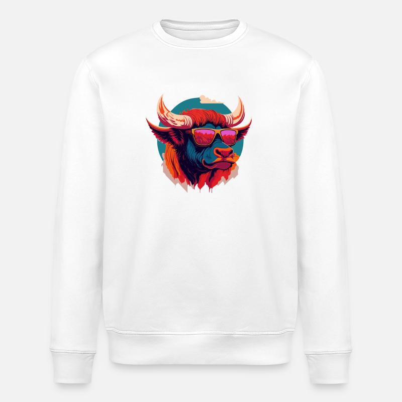 Waldbrand-Bison - Stanley/Stella Unisex Bio-Sweatshirt ROLLER - Weiß