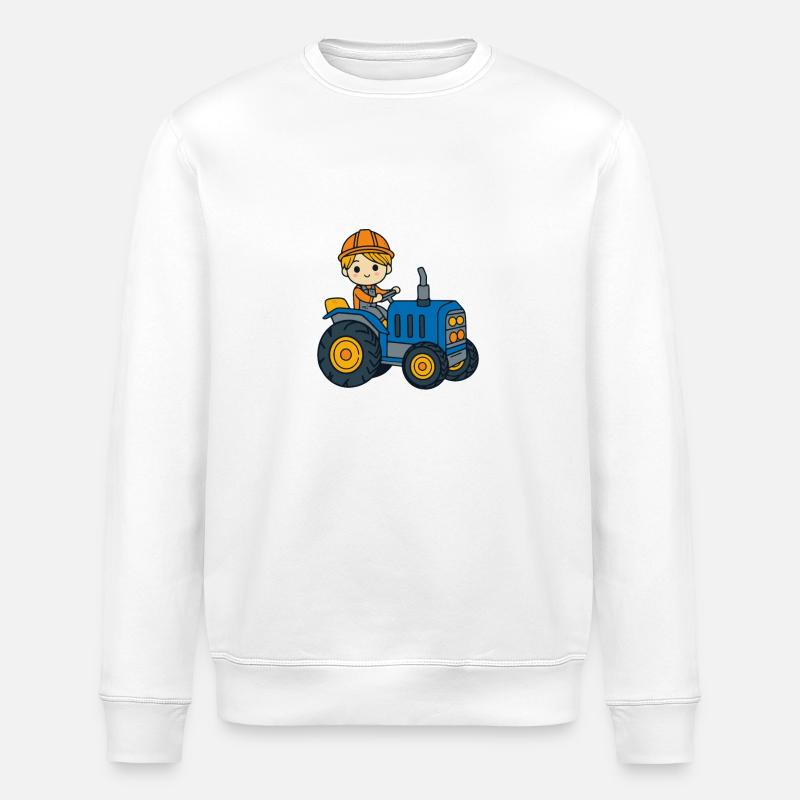 Simon Vorname Traktor - Stanley/Stella Unisex Bio-Sweatshirt ROLLER - Weiß