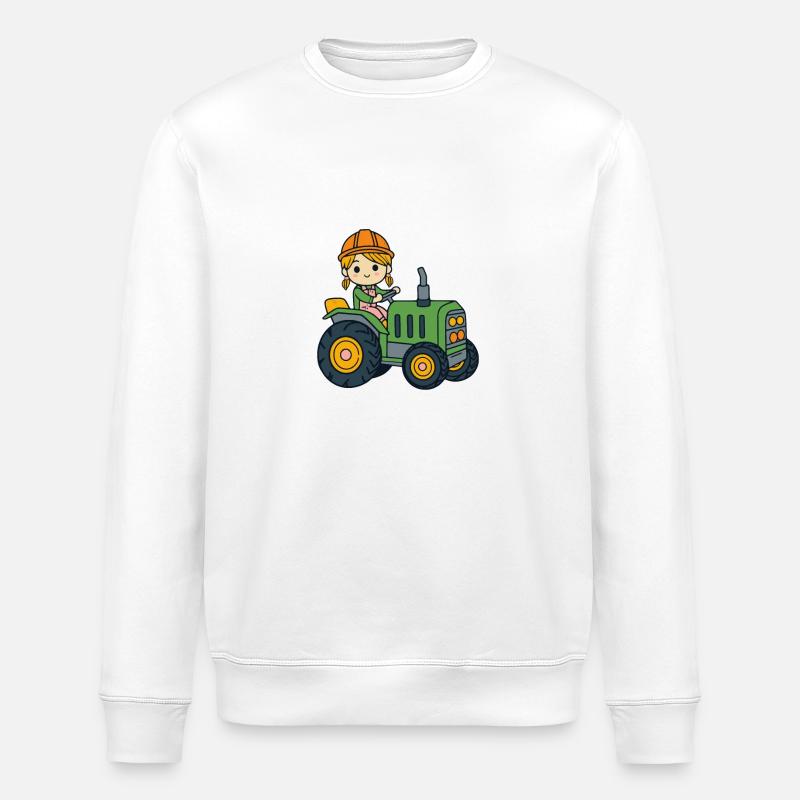 Elena Name Traktor - Stanley/Stella Unisex Bio-Sweatshirt ROLLER - Weiß