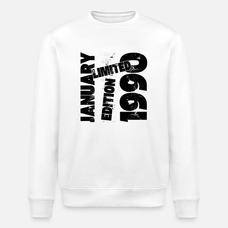 JANUAR LIMITIERTE AUFLAGE 1990 - Stanley/Stella Unisex Bio-Sweatshirt ROLLER - Weiß