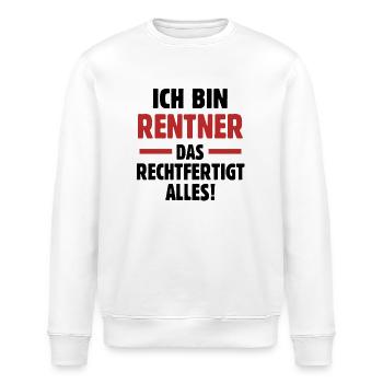 Ich bin Rentner - Rentne Bestseller Ruhestand - Stanley/Stella Unisex Bio-Sweatshirt ROLLER - Weiß - Vorne - Nik (191cm)