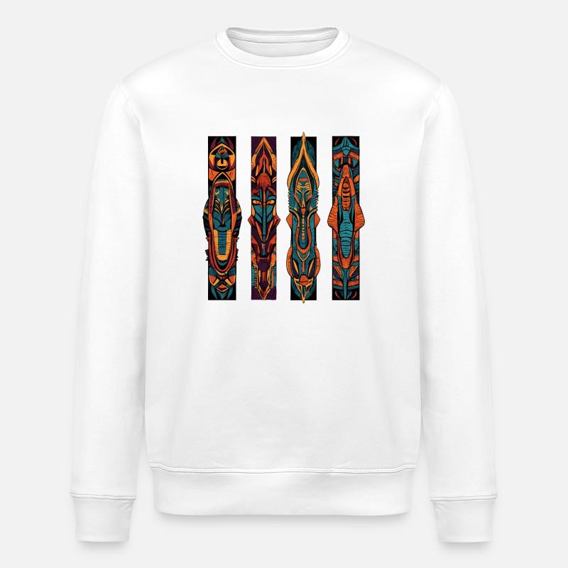 Colonnes sculptées Incas et Aztèques - Sweat bio ROLLER Stanley/Stella Unisexe - blanc