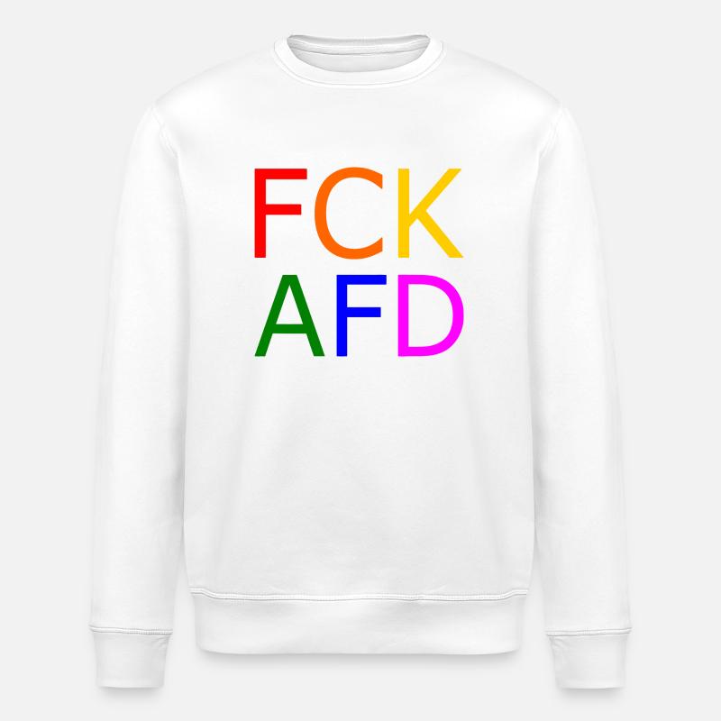 Fck afd - Stanley/Stella Unisex Bio-Sweatshirt ROLLER - Weiß