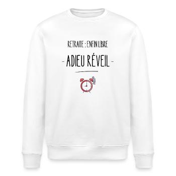 Retraite enfin libre adieu réveil - Sweat bio ROLLER Stanley/Stella Unisexe - blanc - Devant - Nik (191cm)