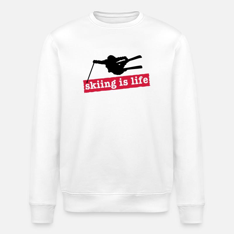skiing is life i 2c - Sweat bio ROLLER Stanley/Stella Unisexe - blanc