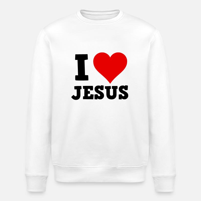 Ich liebe Jesus - Stanley/Stella Unisex Bio-Sweatshirt ROLLER - Weiß