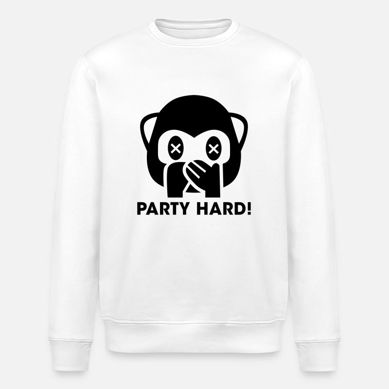 Party Hard Affe - Stanley/Stella Unisex Bio-Sweatshirt ROLLER - Weiß
