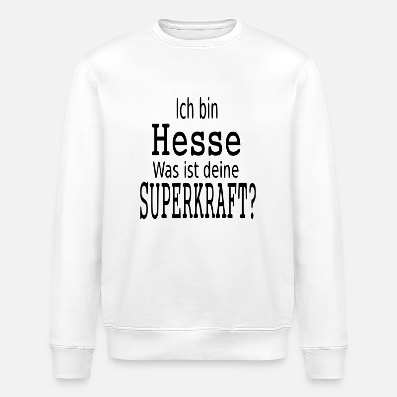 Hessen mit Superkraft - Stanley/Stella Unisex Bio-Sweatshirt ROLLER - Weiß