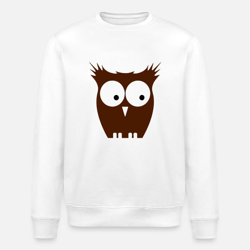 eule braun - Stanley/Stella Unisex Bio-Sweatshirt ROLLER - Weiß