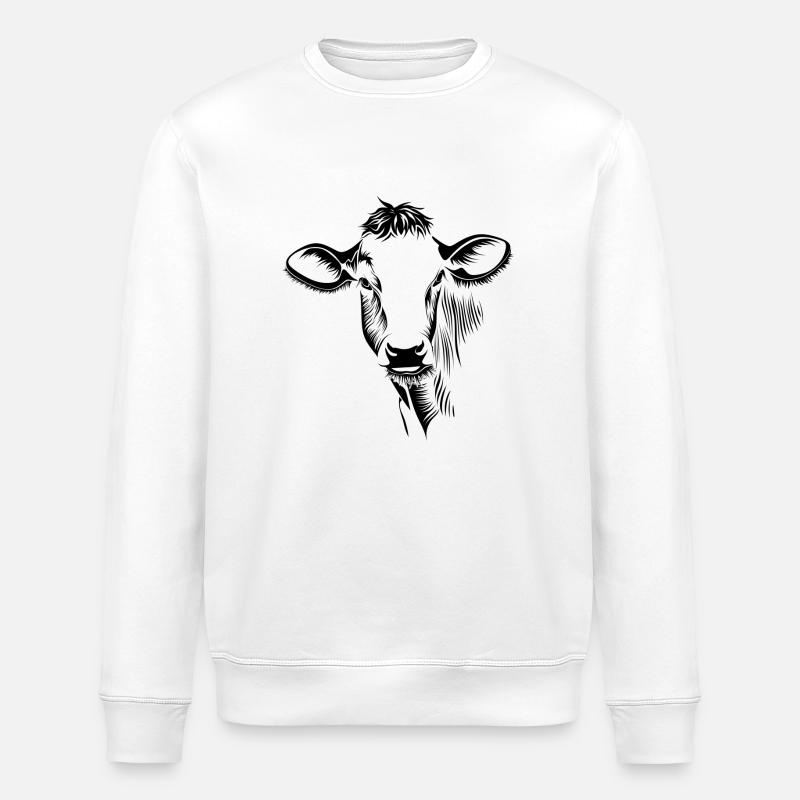 Cow's head - Stanley/Stella ROLLER Unisex Organic Sweatshirt - white