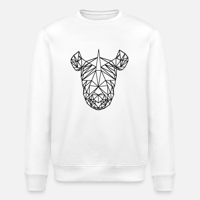 Rhino LowPoly Black & White - Stanley/Stella Unisex Bio-Sweatshirt ROLLER - Weiß